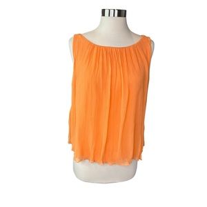 Alice + Olivia Blouse Womens Tank Top Blouse Chiffon Lined Orange Medium